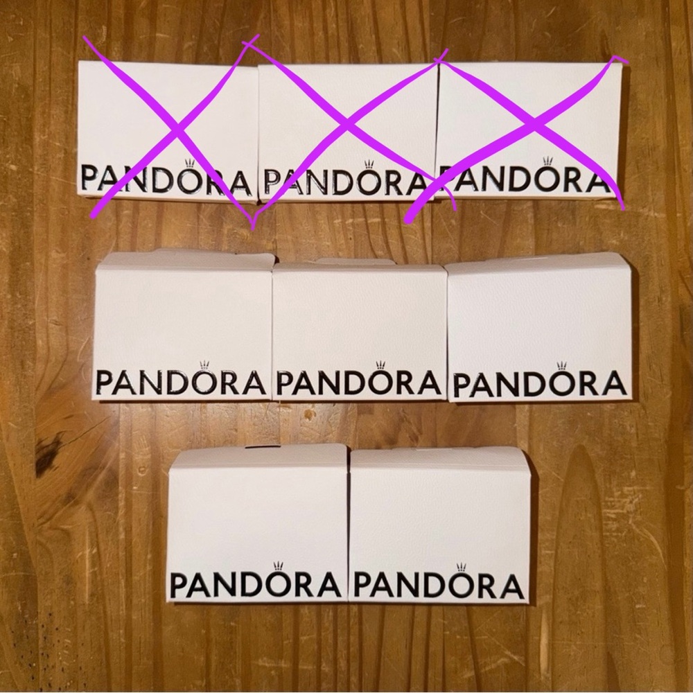 Lot of 5 NWOT Authentic Pandora Foldable Charm Envelope “Boxes” & Pandora Tissue